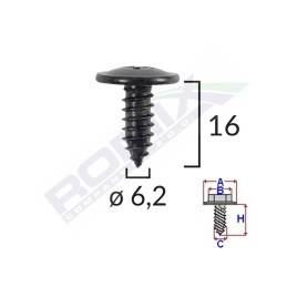 SURUB FIXARE ELEMENTE EXTERIOR PENTRU TOYOTA, KIA, HYUNDAI 6.2X16MM SET 10 BUC