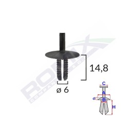 CLIPS FIXARE PENTRU BMW 6X14.8MM - NEGRU SET 10 BUC