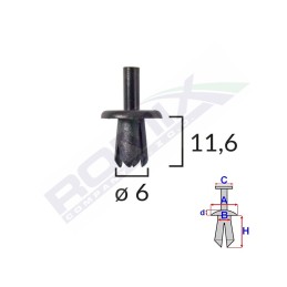 CLIPS FIXARE PENTRU ALFA ROMEO/FIAT MERCEDES OPEL - NEGRU SET 25 BUC