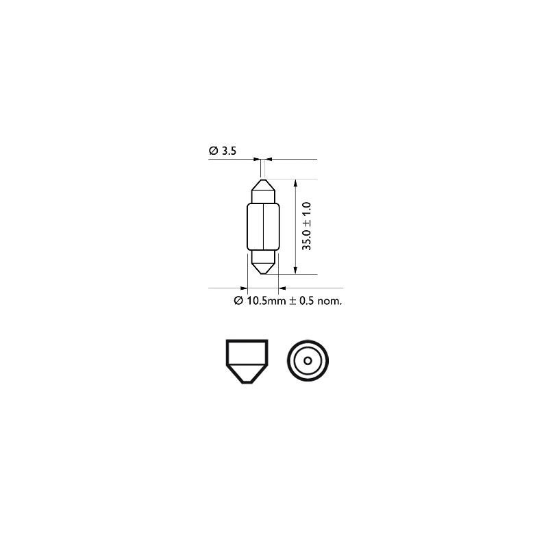 SET 2 BECURI 12V C5W FESTOON VISION BLISTER PHILIPS