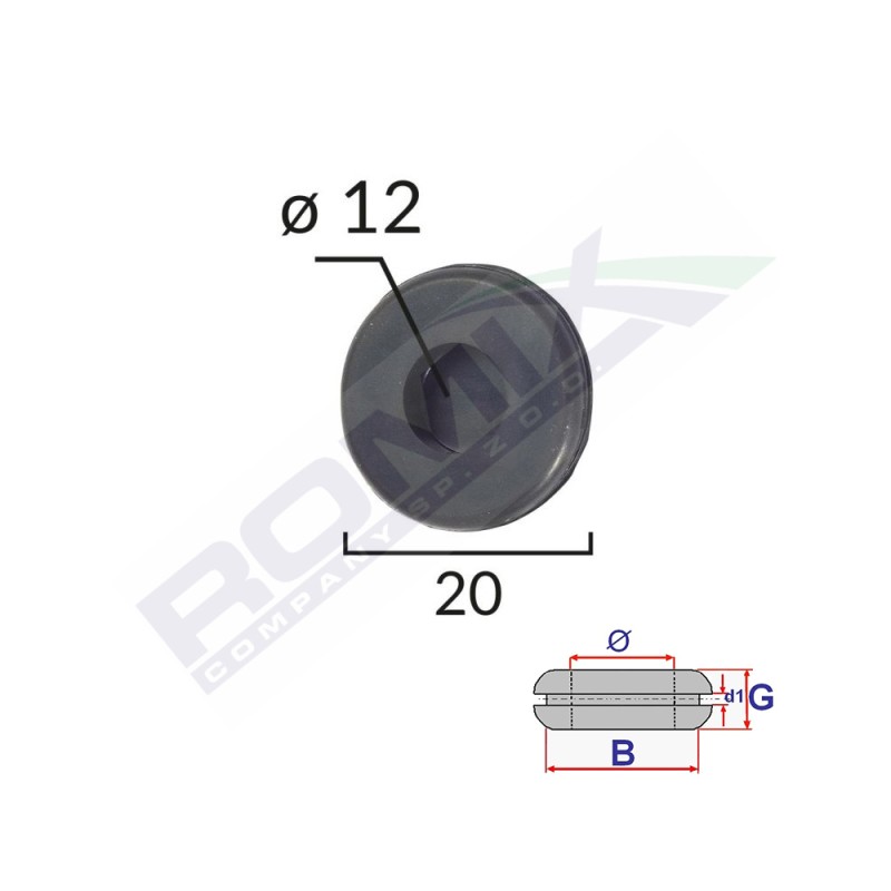 CAPAC CAUCIUC INCHIS UNIVERSAL DIAMETRU INT 12MM - EXT 20MM SET 5 BUC