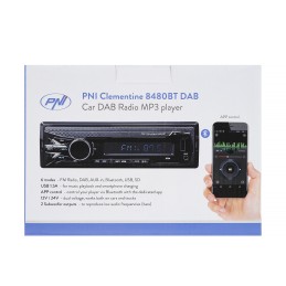 RADIO MP3 PLAYER AUTO DAB SI RDS PNI CLEMENTINE 8480BT 4X45W, 12/24V, CU SD, USB, AUX, RCA, BLUETOOTH SI USB 1.5A