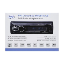 RADIO MP3 PLAYER AUTO DAB SI RDS PNI CLEMENTINE 8480BT 4X45W, 12/24V, CU SD, USB, AUX, RCA, BLUETOOTH SI USB 1.5A