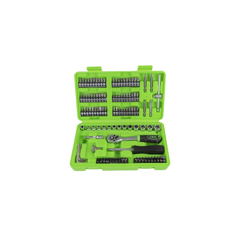 SET BITI SI TUBULARE 1/4` CU SURUBELNITA SI CLICHET 130 BUC JBM