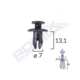 CLIPS FIXARE PENTRU MAZDA/SUZUKI 7X13.1MM - NEGRU SET 10 BUC
