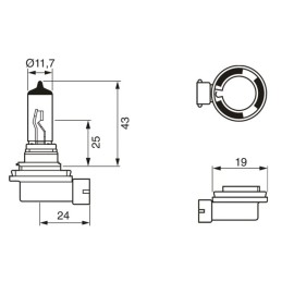 BEC H11 12V 55W PURE LIGHT (blister 1buc) BOSCH