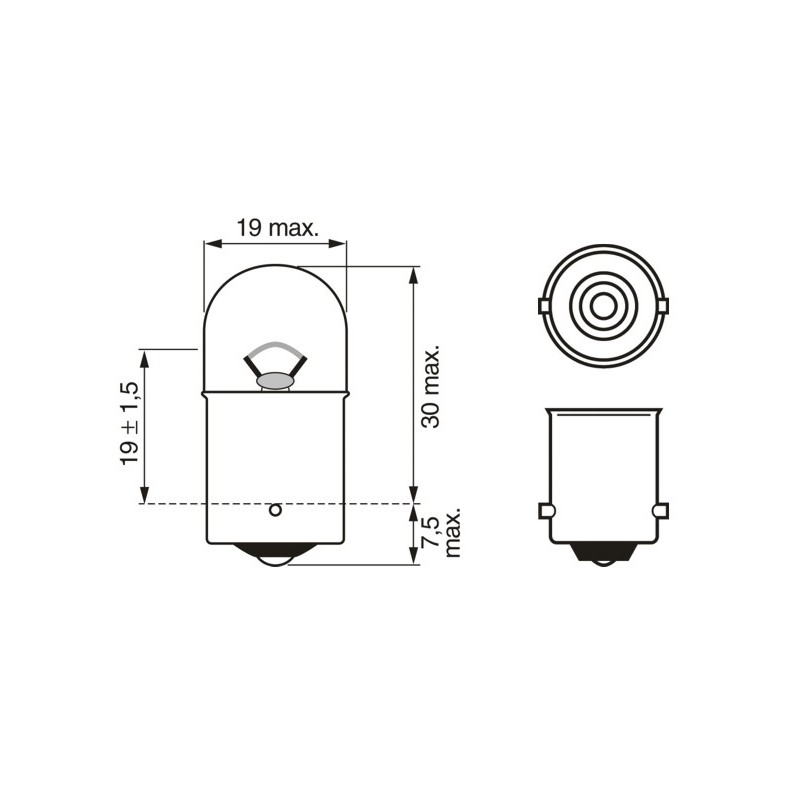 BEC 12V R10W 10W ECO SET 10 BUC BOSCH