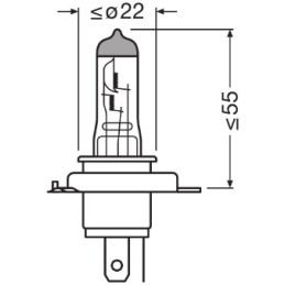 BEC 12V H4 60/55 W NIGHT BREAKER +220% OSRAM