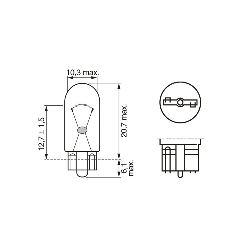 BEC 12V W5W 5W PURE LIGHT SET 10 BUC BOSCH