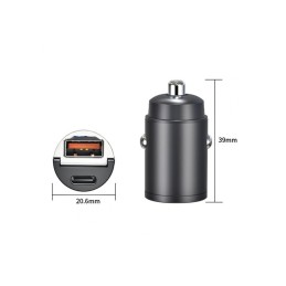 Mufa incaricator auto mini cu Quick Charge USB QC4.0 100W si PD30W