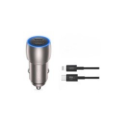 Incarcator auto SMART Quick charge USB PD 40W type C +cablu lightning Iphone
