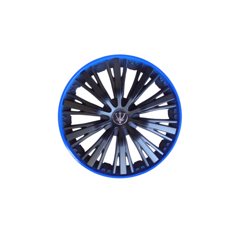 Set 4 capace roti model EVO negru+albastru 16Inch