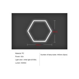 Set lumini LED hexagonale 42W 6000K alb rece pentru garaj/atelier
