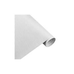 Rola folie carbon 3D 10 m alba cu tehnologie de eliminare a bulelor de aer