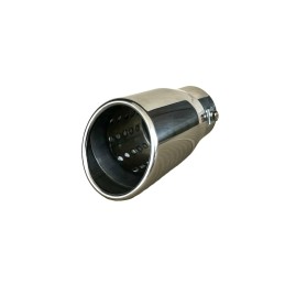 Ornament toba inox Premium, model tesit cu perforatii, intrare 6.5 cm, iesire 6.9 cm, lungime 15 cm