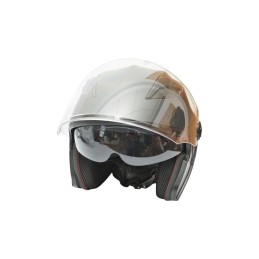 Casca moto tip jet neagra model urban cu viziera transparenta si ochelari de soare marimea XL