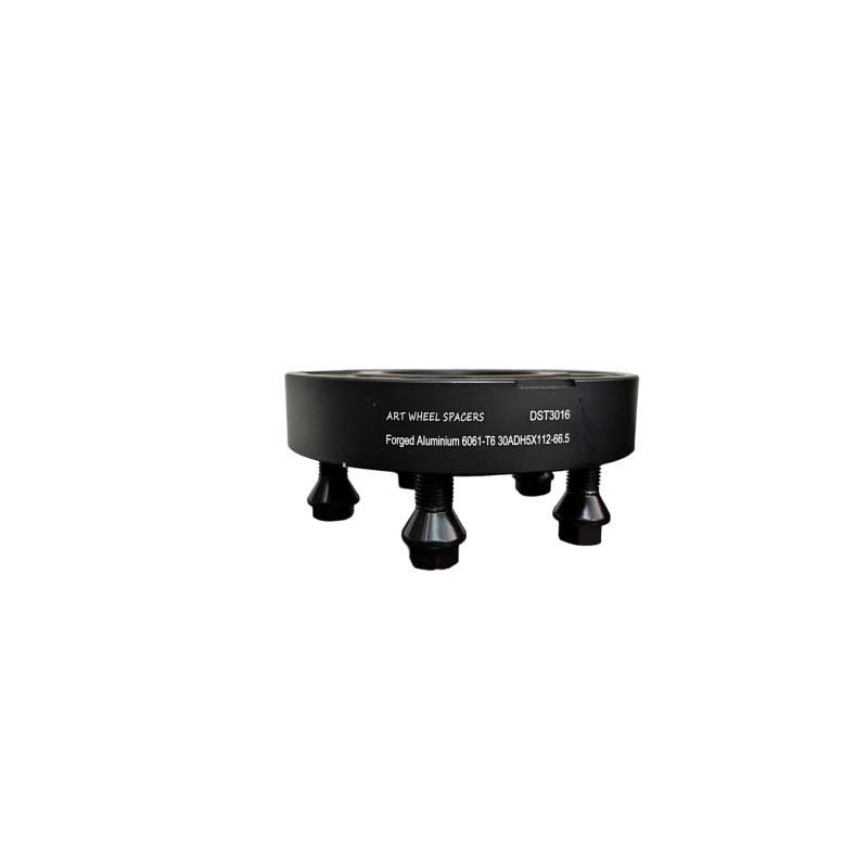 Distantier jante auto 5x112 30mm Negru prindere dubla cu 5 prezoane M14x1.5 66.5-66.5