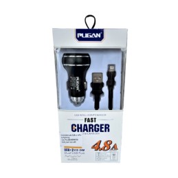 Incarcator auto 4.8A cu cablu tip lightning 12-24V