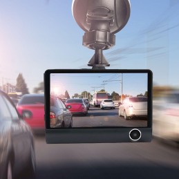Camera auto DVR tripla FullHD 1080P inregistrare fata, interior si spate, display 4 inch Night Vision