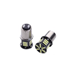 Bec LED 2 faze BAY15D 1157 21SMD 24V 300 lumen lumina alba