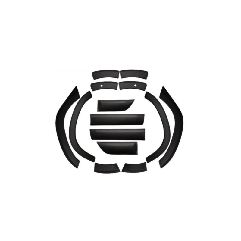 Set 12 protectii aripa si usa + 2 protectii pentru compatibilitate cu sau fara senzori Dacia Duster II dupa 2018 Set 12 protectii aripa si usa + 2 protectii pentru compatibilitate cu sau fara senzori Dacia Duster II dupa 2018