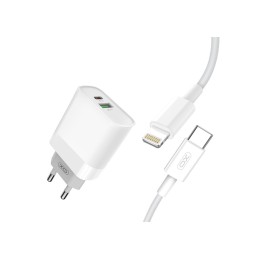 Incarcator retea USB/USB-C, Quick Charge QC3.0 20W cu cablu compatibil Lighting Iphone
