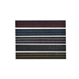 Banda autoadeziva imitatie piele neagra cu cusaturi diverse 2m