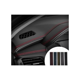 Banda autoadeziva imitatie piele neagra cu cusaturi diverse 2m
