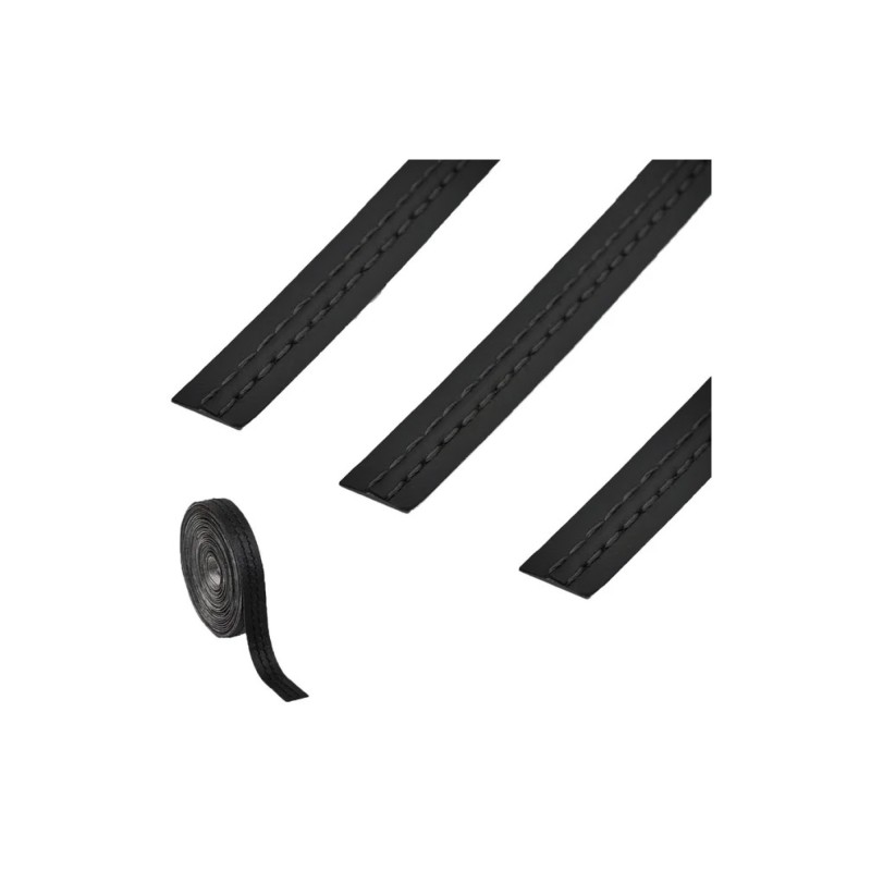 Banda autoadeziva imitatie piele neagra cu cusaturi diverse 2m Banda autoadeziva imitatie piele neagra cu cusaturi diverse 2m