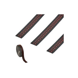 Banda autoadeziva imitatie piele neagra cu cusaturi diverse 2m