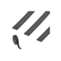 Banda autoadeziva imitatie piele neagra cu cusaturi diverse 2m