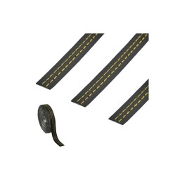 Banda autoadeziva imitatie piele neagra cu cusaturi diverse 2m