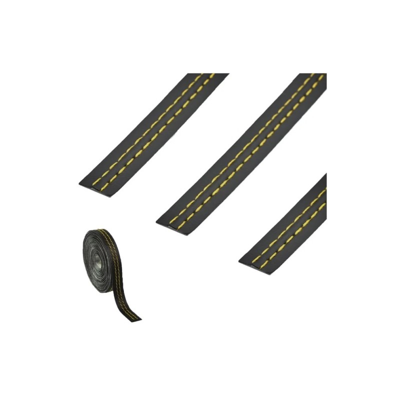 Banda autoadeziva imitatie piele neagra cu cusaturi diverse 2m Banda autoadeziva imitatie piele neagra cu cusaturi diverse 2m