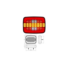 Lampa LED cu semnalizare dinamica 4 functii 24V 202205-D Lampa LED cu semnalizare dinamica 4 functii 24V 202205-D