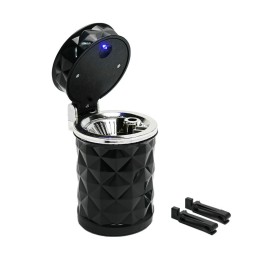 Scrumieră auto LED cu prindere pe grila de ventilație sau în suportul de pahar