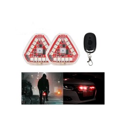 Set 2 lampi magnetice triunghi flash cu telecomanda si baterie reincarcabila RGB+W