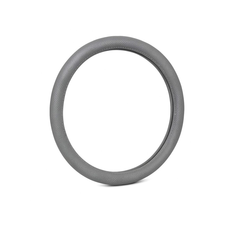 Husa volan imitatie piele cu gaurele marime L gri