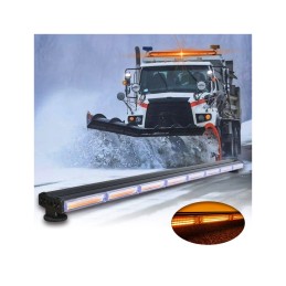 Rampa girofar proiector LED COB stroboscopic lumina portocalie si baza magnetica